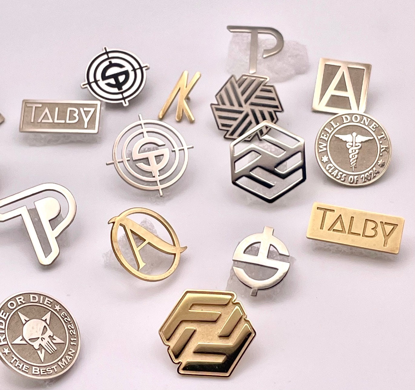 Custom Lapel Pin, Corporate Logo Lapel Pin, Groomsmen Lapel Pin, Initial Pin, Top-Quality Lapel Pin, Hat Pin, Jewelry Pin, Logo Pin,