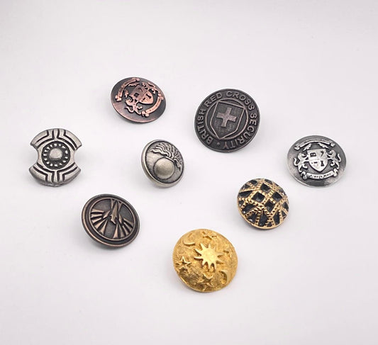 20mm Custom Metal Shank Buttons for Jackets, Coats, Dresses, Blazers, Clothing | Custom Decorative Buttons